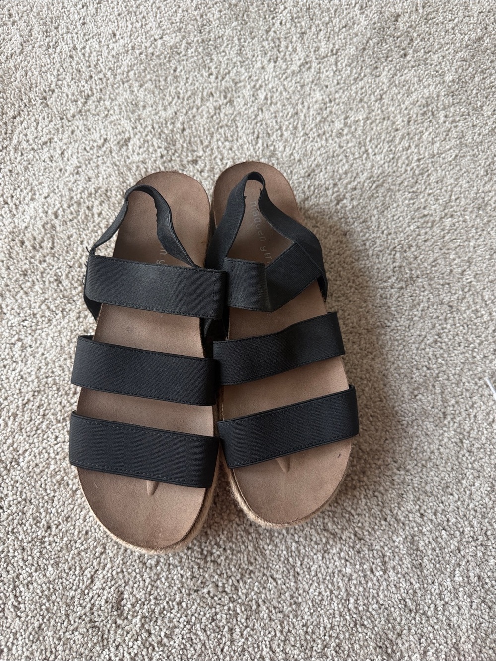Madden Girl Black Triple-Strap Women’s Sandals
